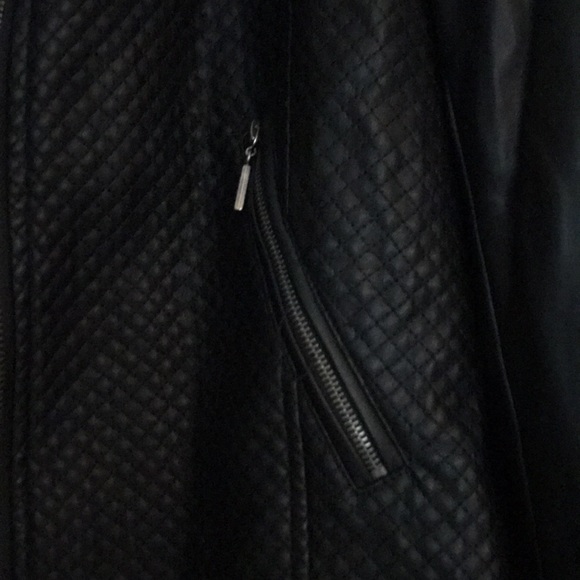 Black Faux Leather Moto Style Jacket, 12-14 - Picture 2 of 8